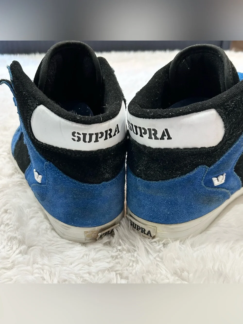Supra Vaider High Top Skate Shoes Sneakers Men's Size 11 US / 45 EU Blue Black